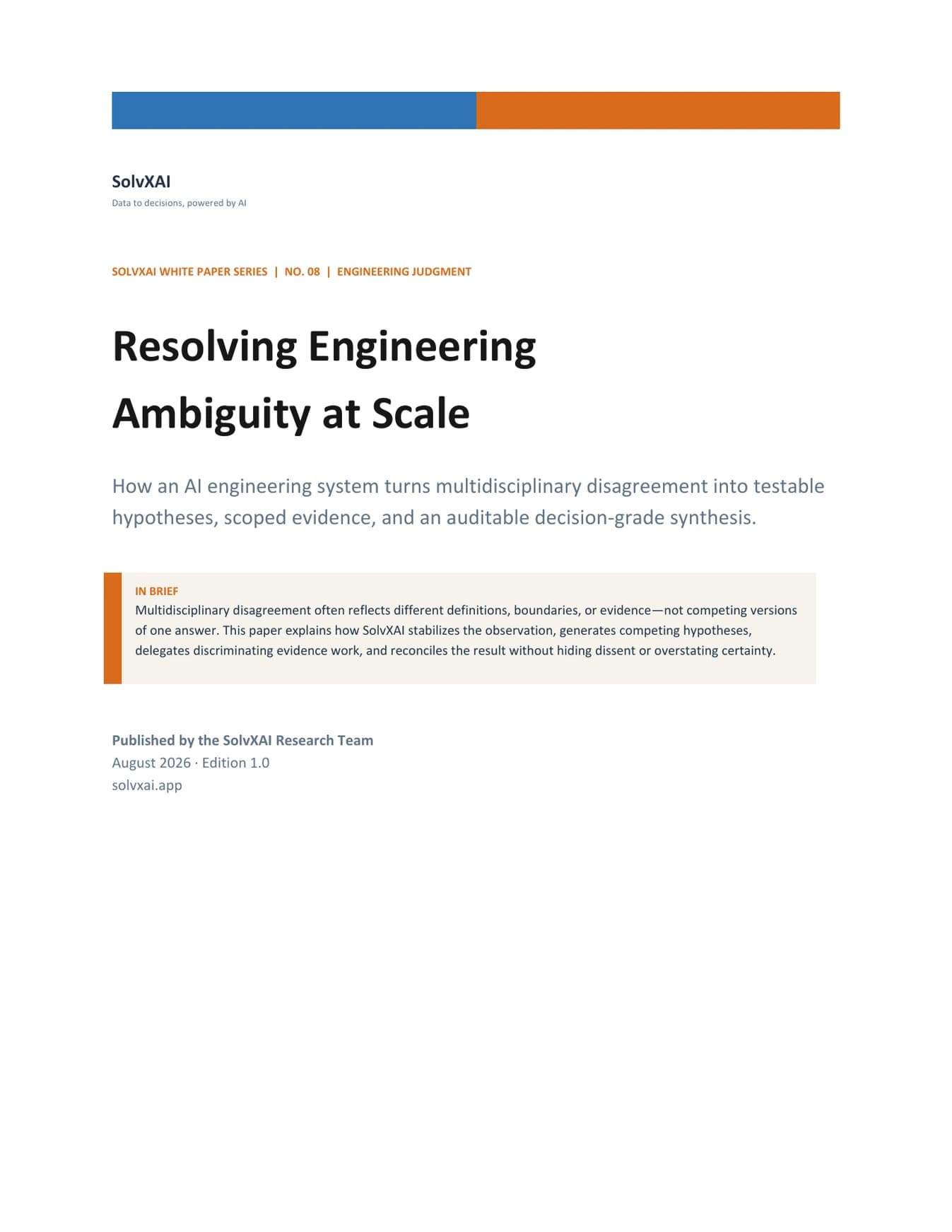 Cover of Resolving Engineering Ambiguity at Scale